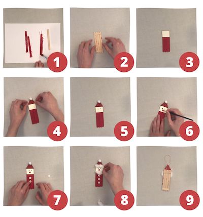 How To Make Lolly Stick Christmas Ornaments Santa
